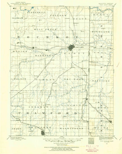 United States Geological Survey Fort Scott, KS-MO (1884, 125000-Scale) digital map