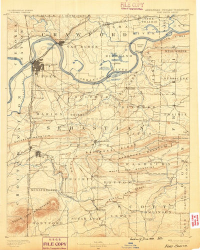 United States Geological Survey Fort Smith, AR-OK (1890, 125000-Scale) digital map