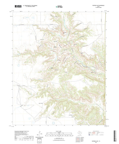 United States Geological Survey Fortress Cliff, TX (2022, 24000-Scale) digital map