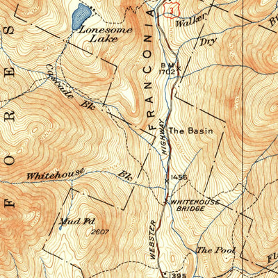 United States Geological Survey Franconia, NH (1932, 62500-Scale) digital map