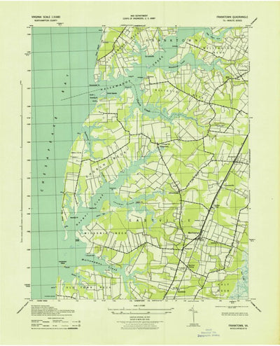 United States Geological Survey Franktown, VA (1943, 31680-Scale) digital map