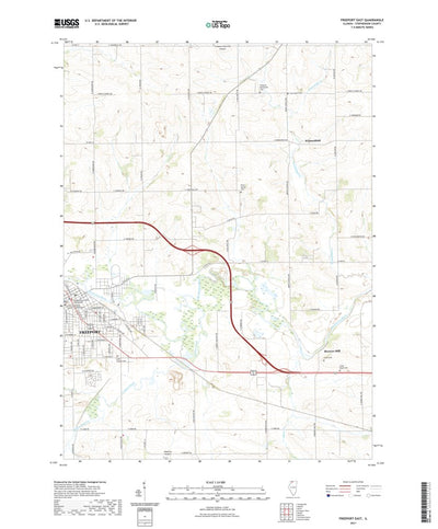 United States Geological Survey Freeport East, IL (2021, 24000-Scale) digital map