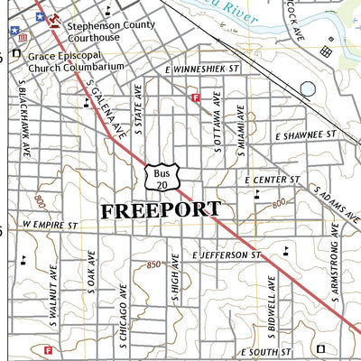 United States Geological Survey Freeport East, IL (2021, 24000-Scale) digital map