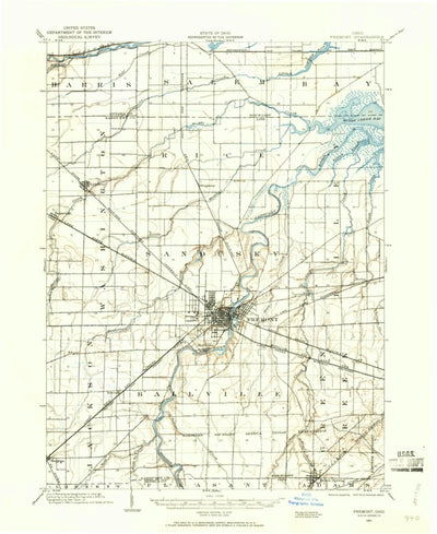United States Geological Survey Fremont, OH (1901, 62500-Scale) digital map