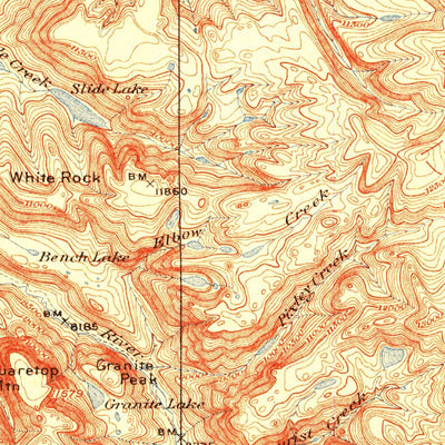 United States Geological Survey Fremont Peak, WY (1909, 125000-Scale) digital map