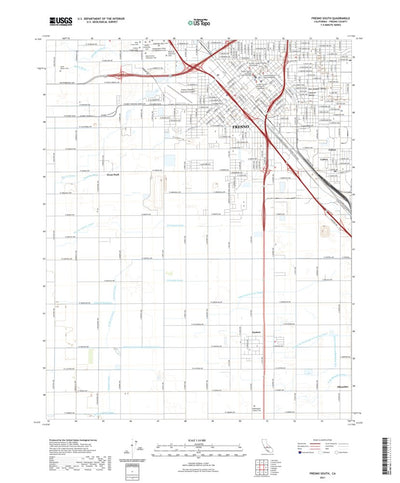 United States Geological Survey Fresno South, CA (2021, 24000-Scale) digital map