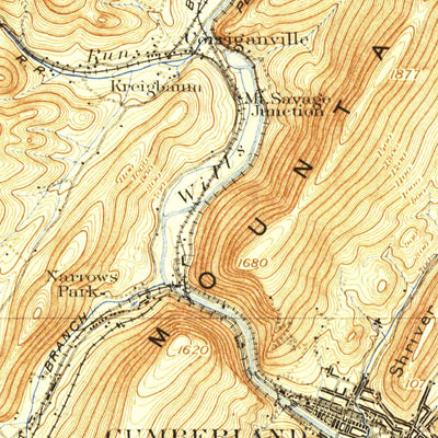 United States Geological Survey Frostburg, MD-WV-PA (1898, 62500-Scale) digital map