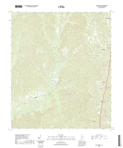 United States Geological Survey Fulton West, AL (2020, 24000-Scale) digital map