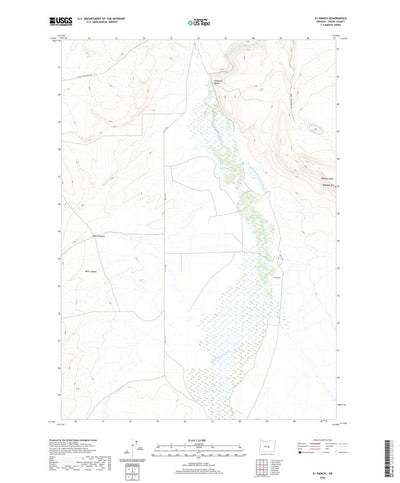United States Geological Survey G I Ranch, OR (2020, 24000-Scale) digital map