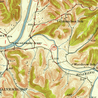 United States Geological Survey Gainesboro, TN (1925, 62500-Scale) digital map