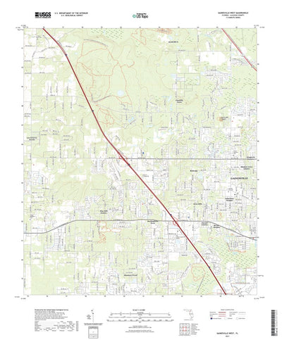 United States Geological Survey Gainesville West, FL (2021, 24000-Scale) digital map