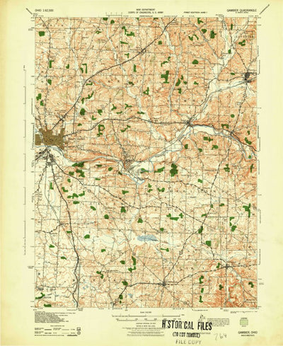 United States Geological Survey Gambier, OH (1943, 62500-Scale) digital map