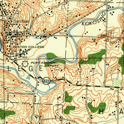 United States Geological Survey Gambier, OH (1943, 62500-Scale) digital map