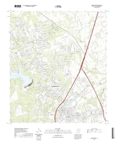 United States Geological Survey Georgetown, TX (2022, 24000-Scale) digital map