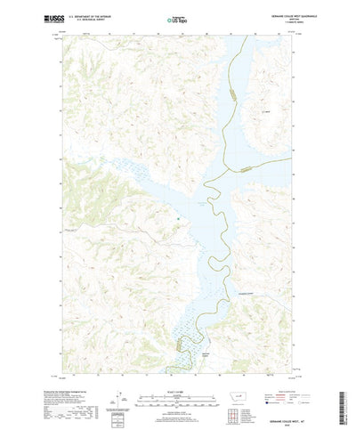 United States Geological Survey Germaine Coulee West, MT (2020, 24000-Scale) digital map