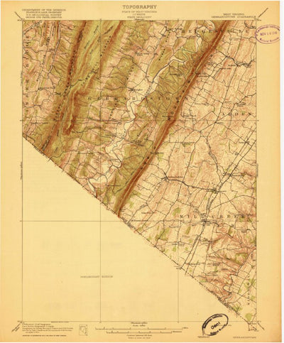 United States Geological Survey Gerrards Town, WV-VA (1916, 62500-Scale) digital map