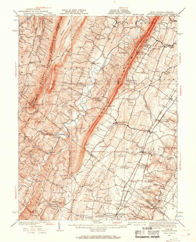 United States Geological Survey Gerrards Town, WV-VA (1937, 62500-Scale) digital map