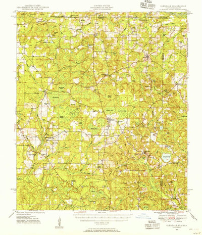 United States Geological Survey Glendale, FL-AL (1949, 62500-Scale) digital map