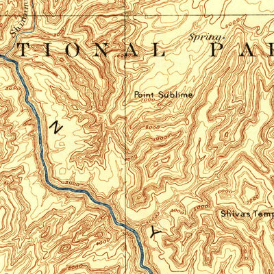 United States Geological Survey Grand Canyon E, AZ (1886, 250000-Scale) digital map