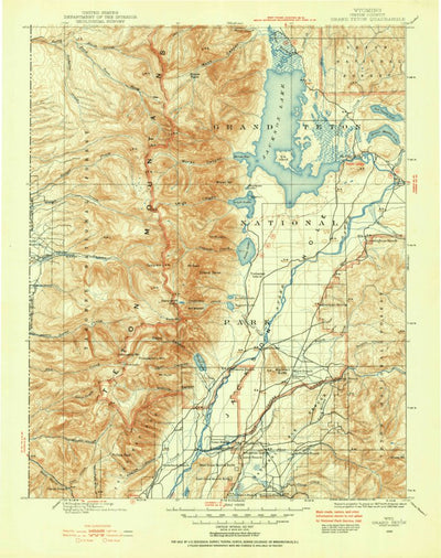 United States Geological Survey Grand Teton, WY (1899, 125000-Scale) digital map