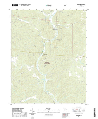 United States Geological Survey Grandin SW, MO (2021, 24000-Scale) digital map