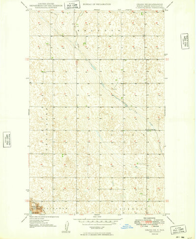 United States Geological Survey Grano NE, ND (1949, 24000-Scale) digital map