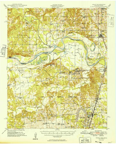 United States Geological Survey Grant, OK-TX (1949, 62500-Scale) digital map