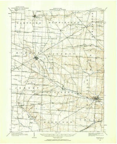 United States Geological Survey Granville, OH (1908, 62500-Scale) digital map