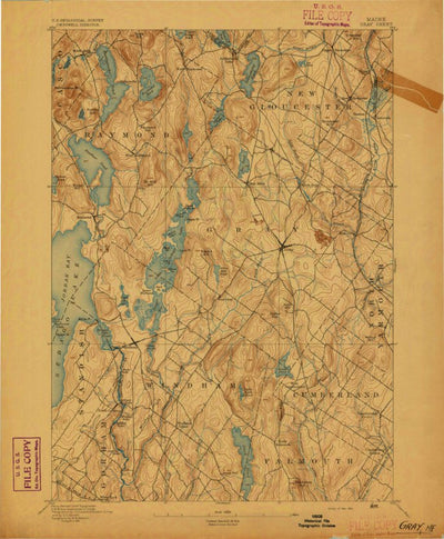 United States Geological Survey Gray, ME (1894, 62500-Scale) digital map