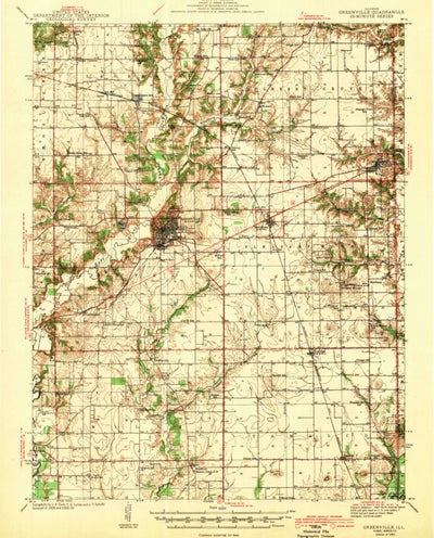 United States Geological Survey Greenville, IL (1943, 62500-Scale) digital map