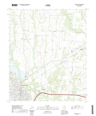 United States Geological Survey Greenville NE, TX (2022, 24000-Scale) digital map