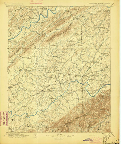 United States Geological Survey Greenville, TN-NC (1896, 125000-Scale) digital map