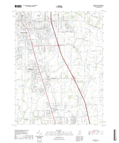 United States Geological Survey Greenwood, IN (2022, 24000-Scale) digital map