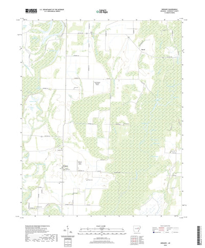United States Geological Survey Gregory, AR (2020, 24000-Scale) digital map