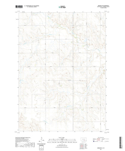 United States Geological Survey Gregory SE, SD (2021, 24000-Scale) digital map