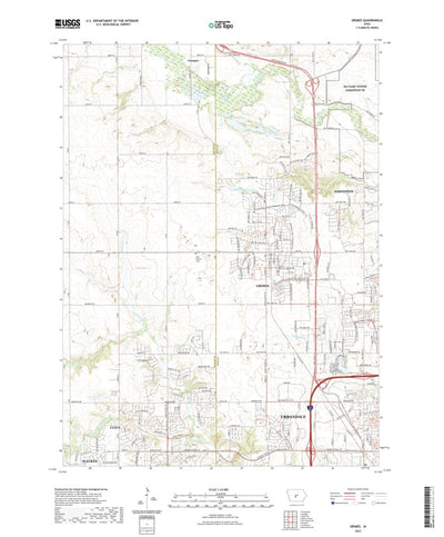 United States Geological Survey Grimes, IA (2022, 24000-Scale) digital map