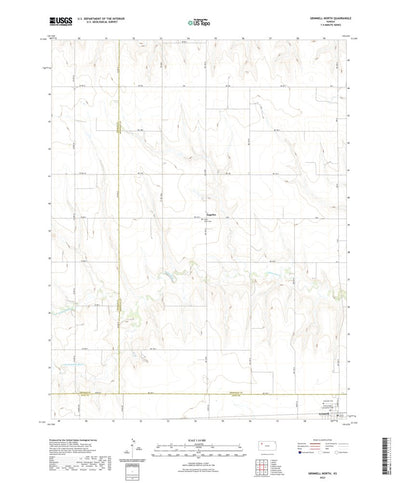 United States Geological Survey Grinnell North, KS (2022, 24000-Scale) digital map