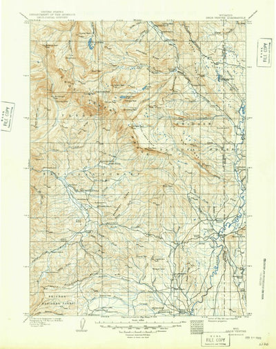 United States Geological Survey Gros Ventre, WY (1910, 125000-Scale) digital map