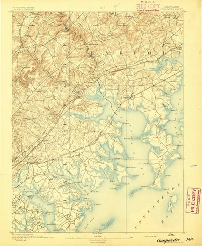 United States Geological Survey Gunpowder, MD (1893, 62500-Scale) digital map