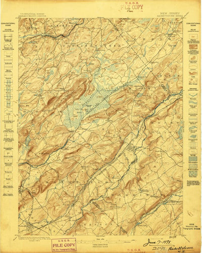 United States Geological Survey Hackettstown, NJ (1898, 62500-Scale) digital map