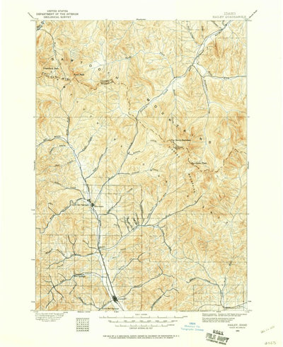 United States Geological Survey Hailey, ID (1895, 125000-Scale) digital map