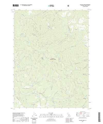 United States Geological Survey Halfway Ridge, CA (2021, 24000-Scale) digital map