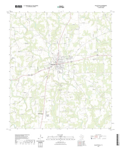 United States Geological Survey Hallettsville, TX (2022, 24000-Scale) digital map