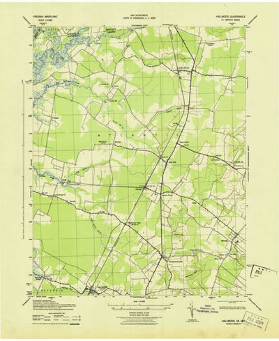 United States Geological Survey Hallwood, VA-MD (1943, 31680-Scale) digital map