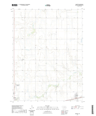 United States Geological Survey Hampton, NE (2021, 24000-Scale) digital map
