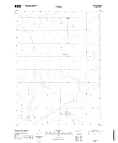 United States Geological Survey Harcourt, IA (2022, 24000-Scale) digital map