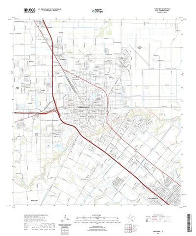 United States Geological Survey Harlingen, TX (2022, 24000-Scale) digital map