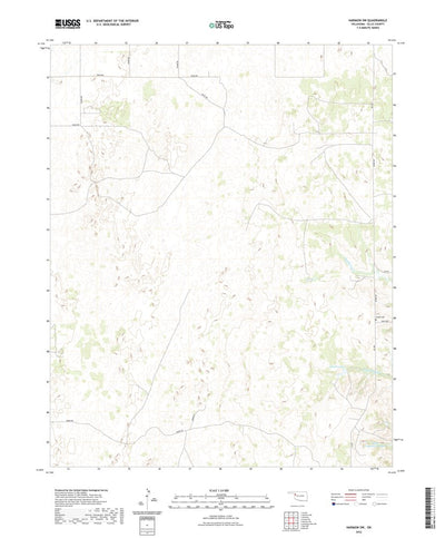 United States Geological Survey Harmon SW, OK (2022, 24000-Scale) digital map