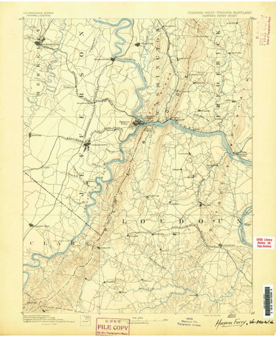 United States Geological Survey Harpers Ferry, VA-WV-MD (1891, 125000-Scale) digital map