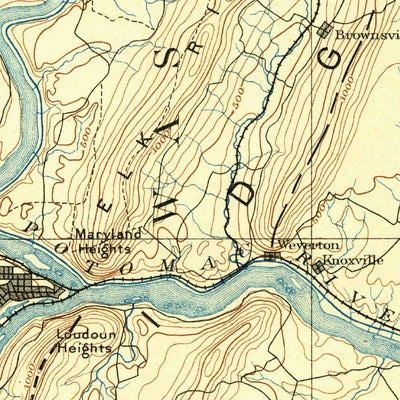 United States Geological Survey Harpers Ferry, VA-WV-MD (1891, 125000-Scale) digital map
